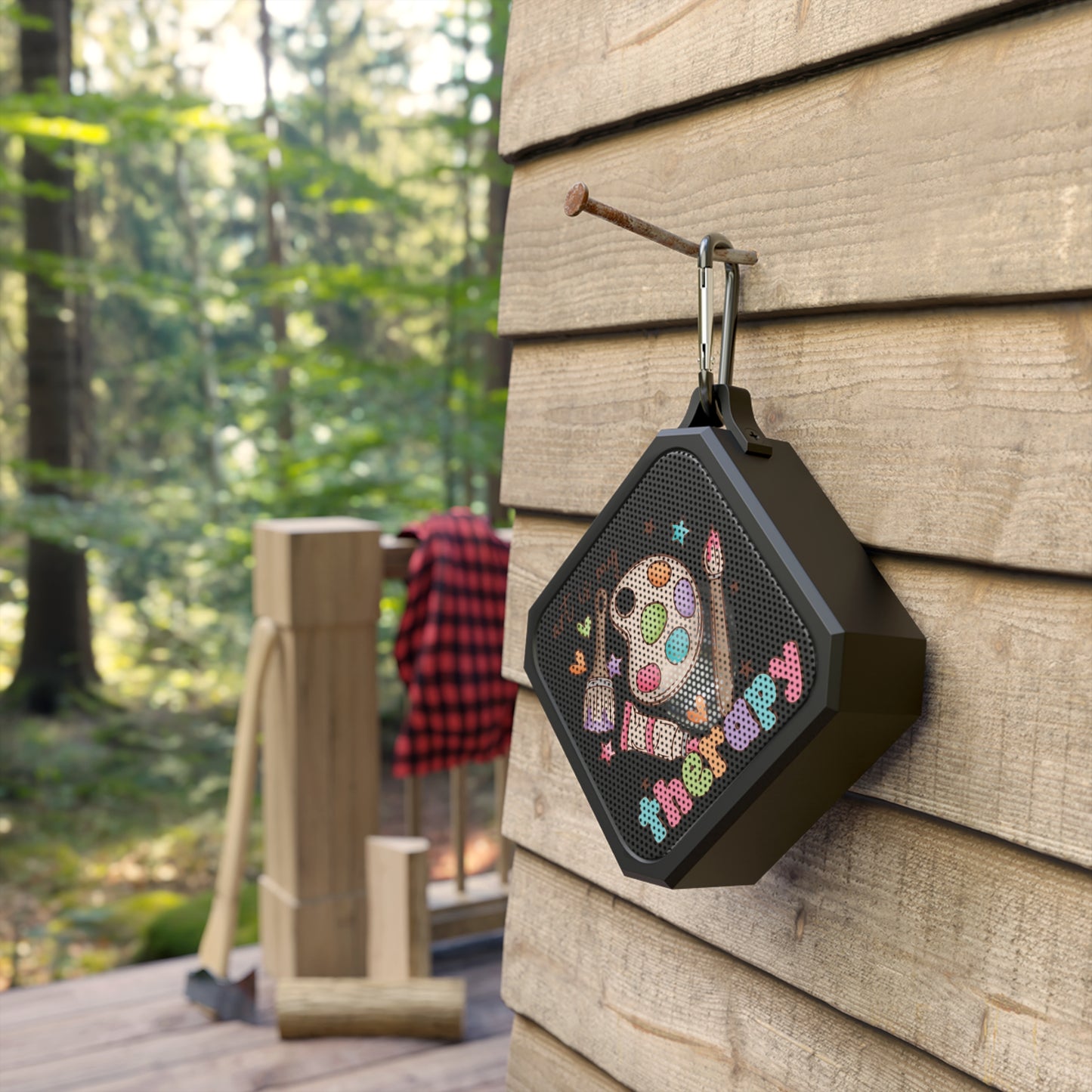 Outdoor Waterproof Bluetooth Speaker - "Art is my Therapy" Design