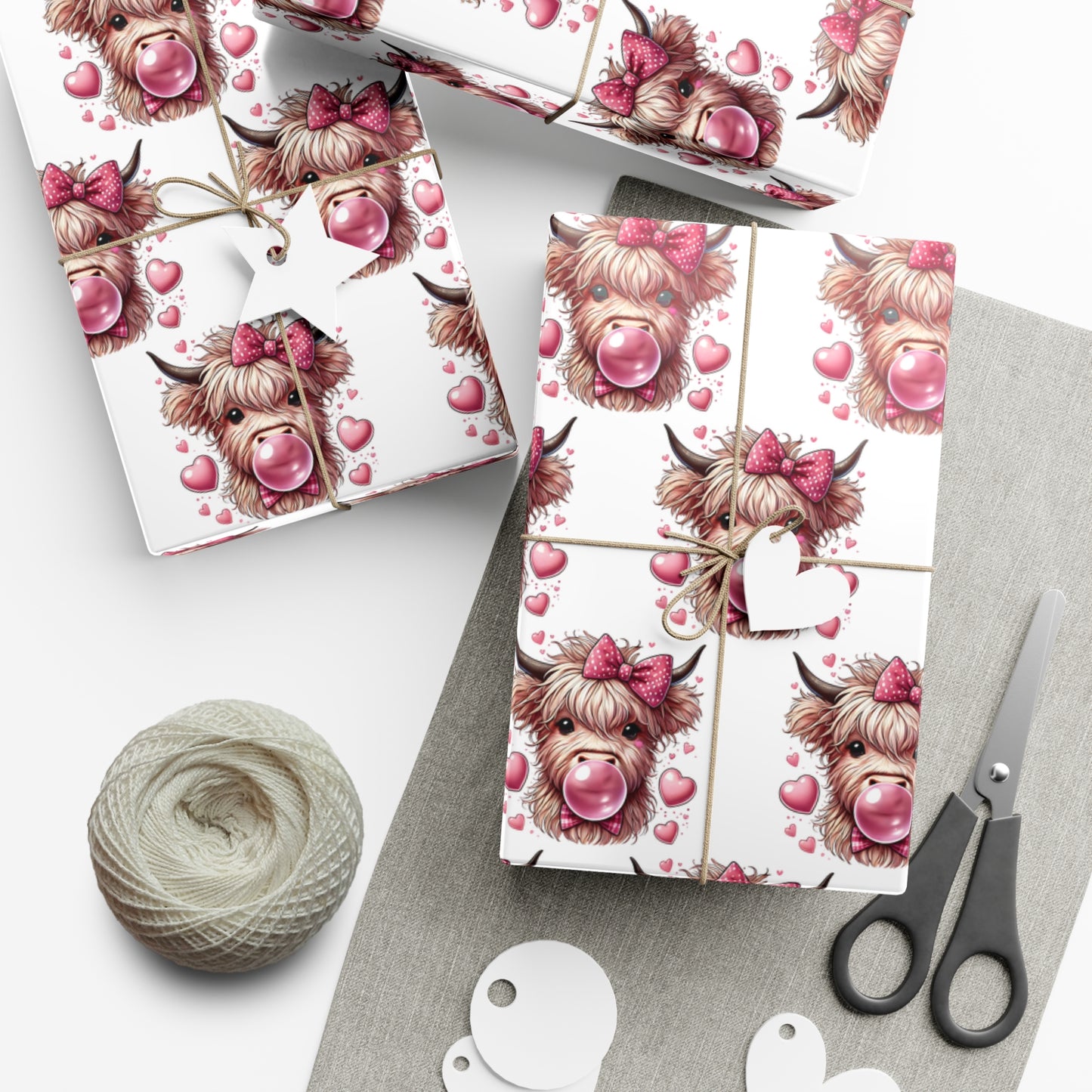 Pink Highland Gift Wrap Papers