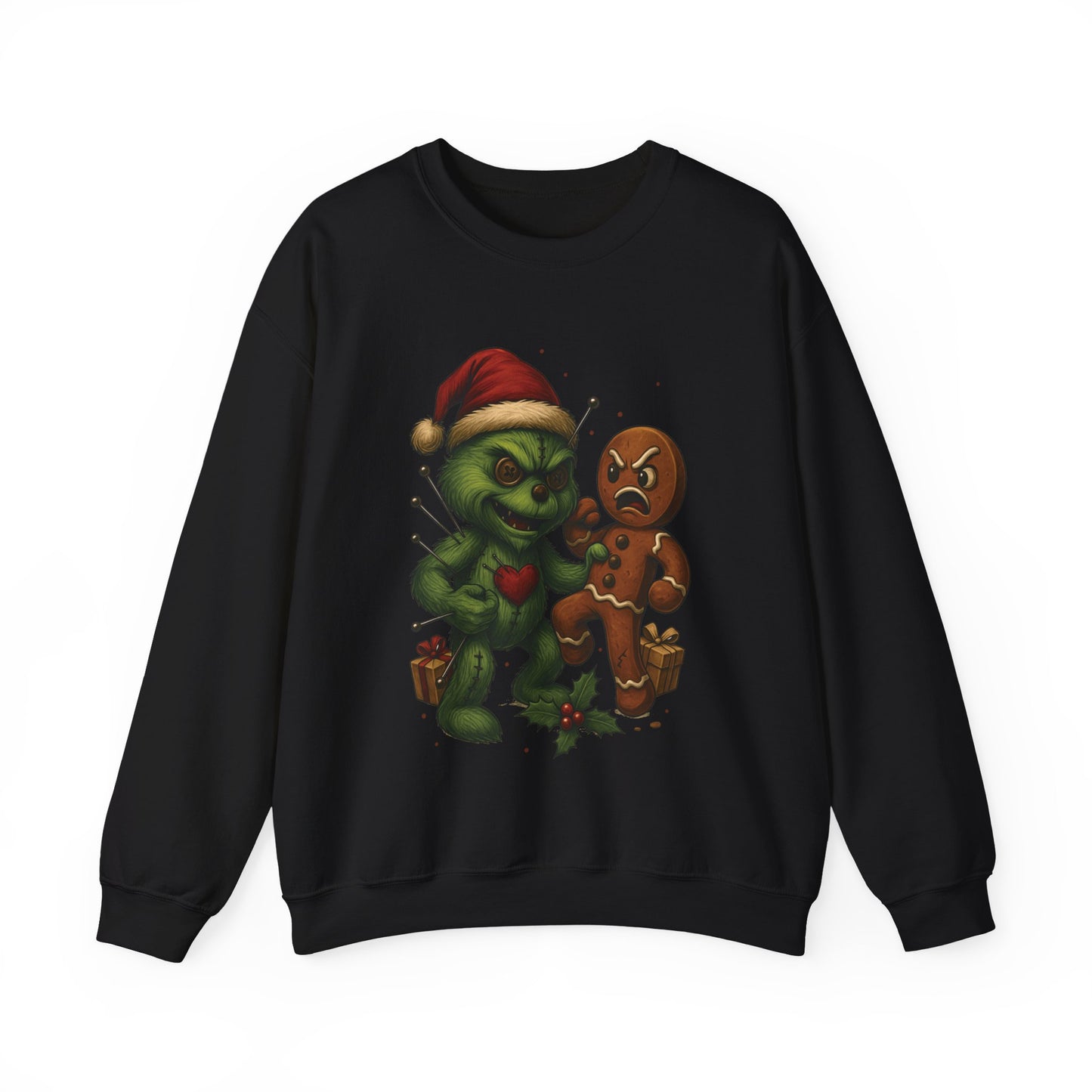 Voodoo vs the Gingerbread Man Crewneck Sweatshirt, Christmas Sweatshirt, Unisex Pullover, Gift for Friends