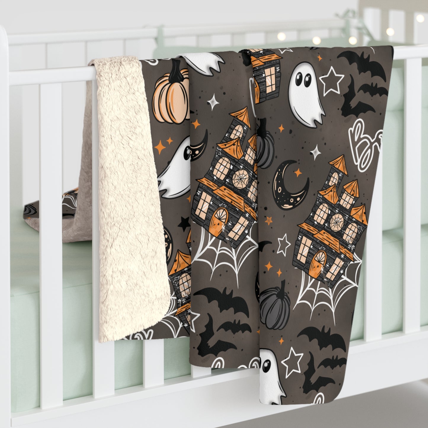 Haunted House Sherpa Fleece Blanket