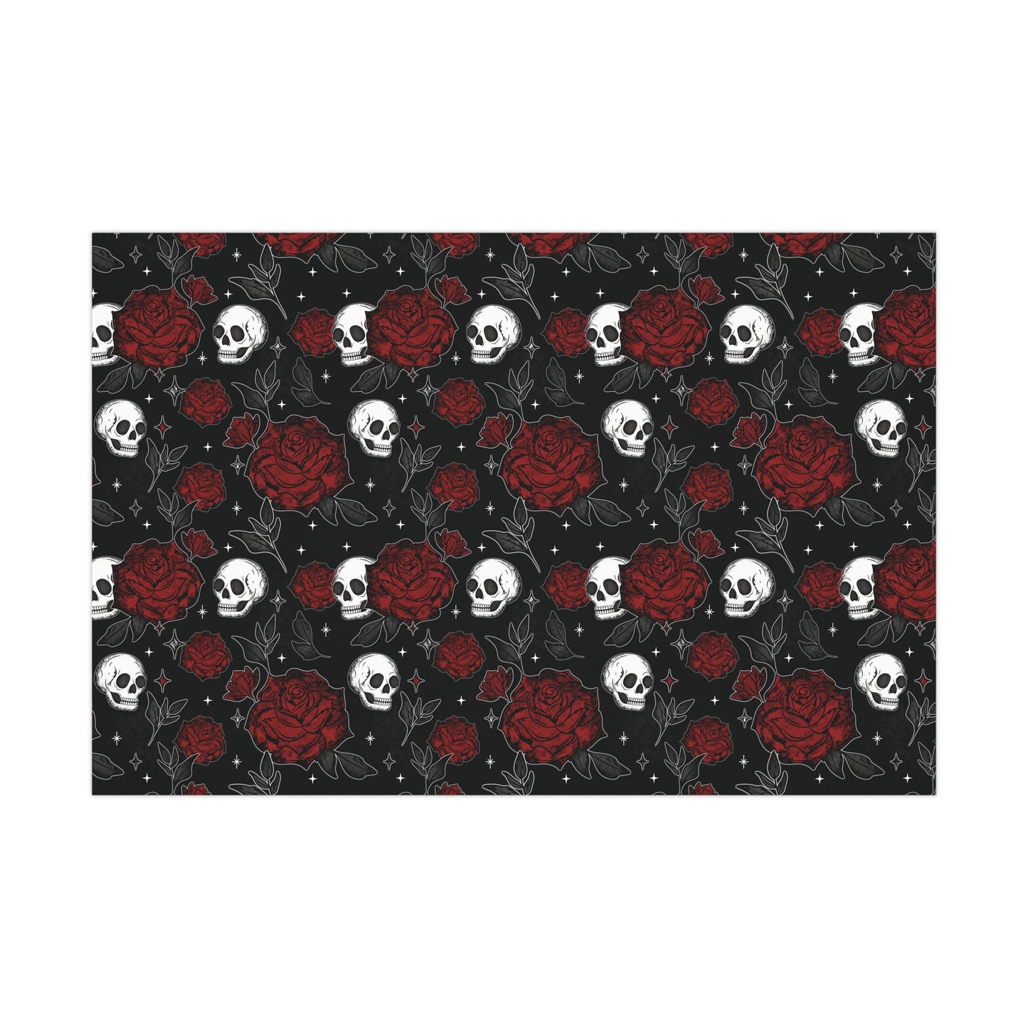 Skull and Roses Gift Wrap Papers