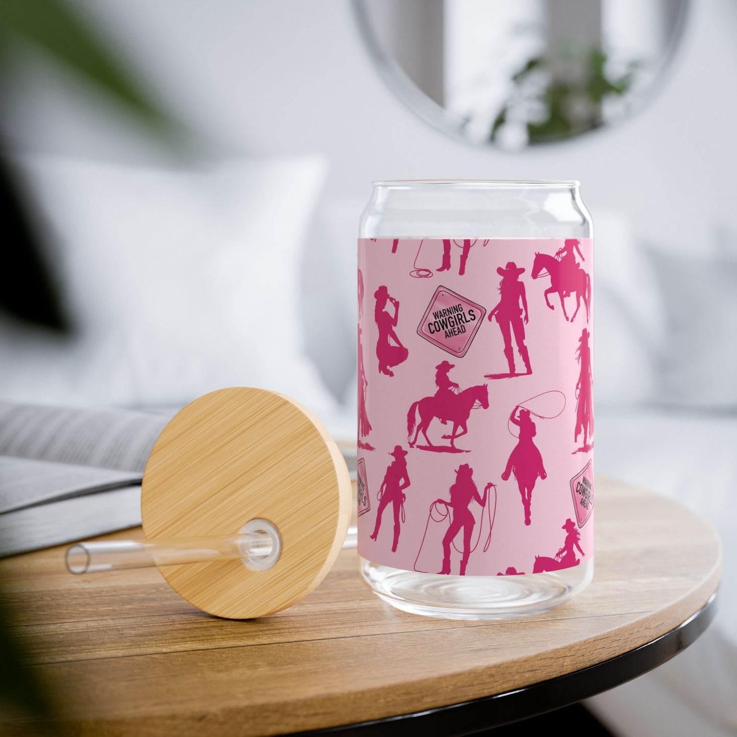 Pink Cowgirls Rodeo Sipper Glass, 16oz