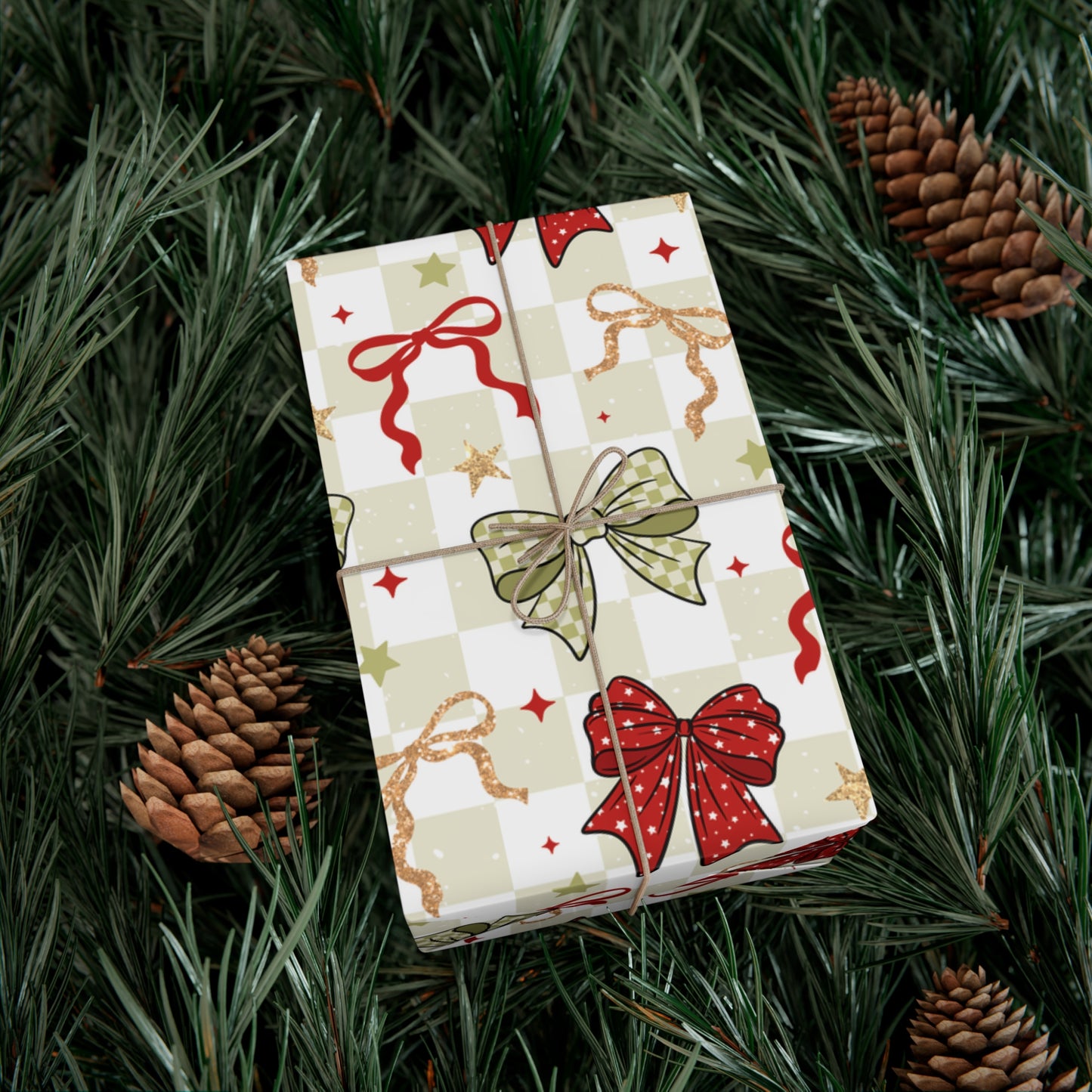 Christmas Bows Gift Wrap Papers