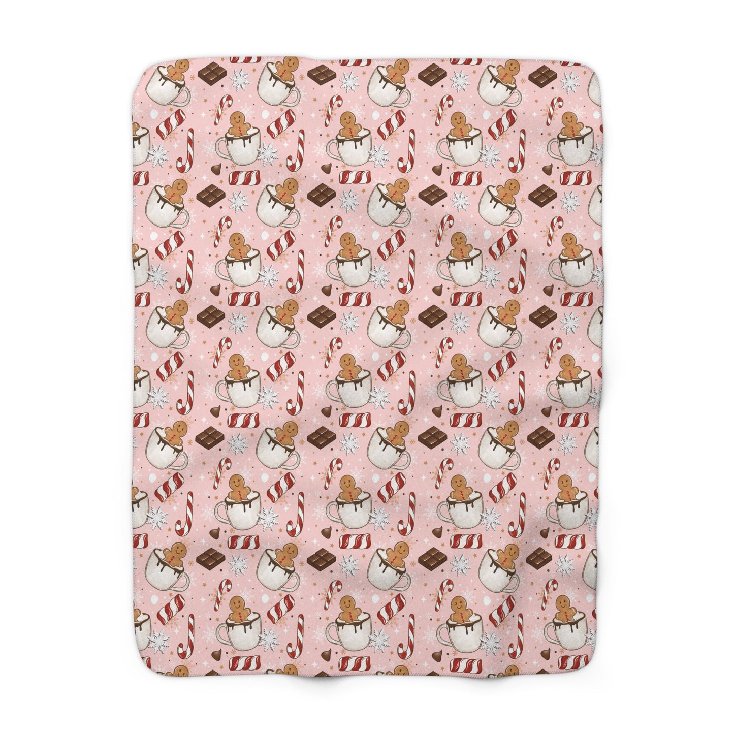 Gingerbread Hot Cocoa Sherpa Fleece Blanket