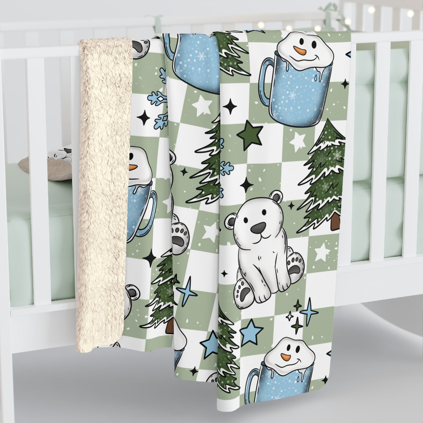 Winter Bear Sherpa Fleece Blanket