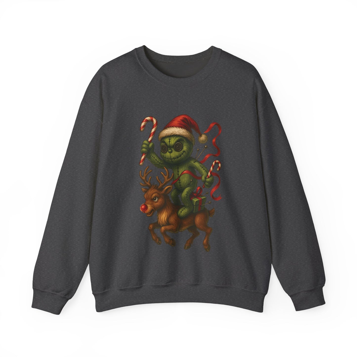 Voodoo Reindeer Rider Crewneck Sweatshirt, Christmas Sweatshirt, Unisex Pullover, Gift for Friends