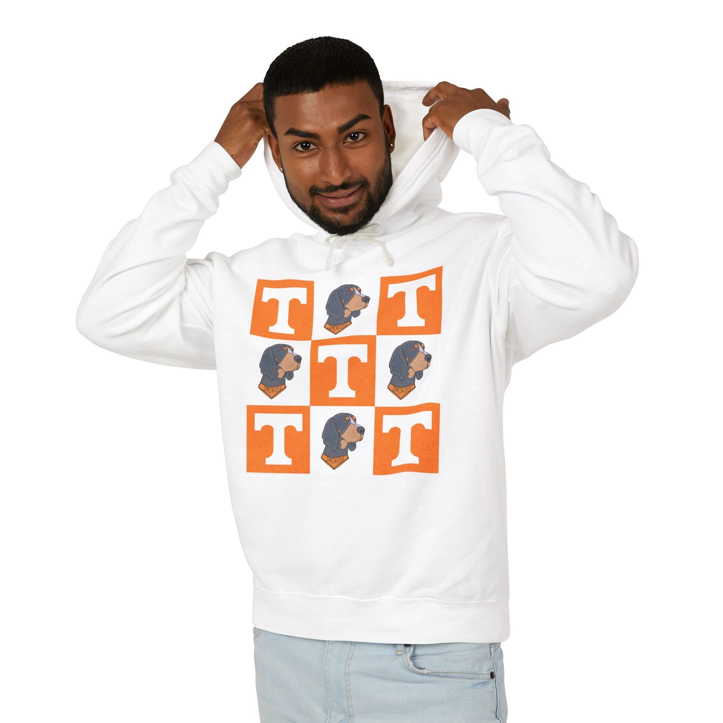 Unisex Lightweight Hooded Sweatshirt - Retro Dog Print