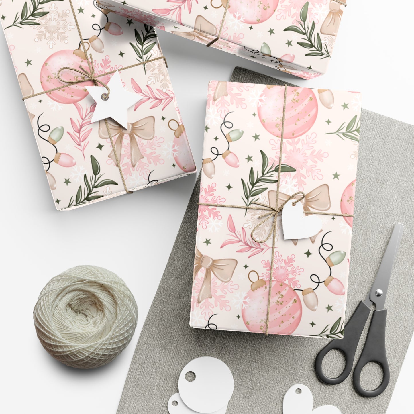 Pink Christmas Gift Wrap Papers