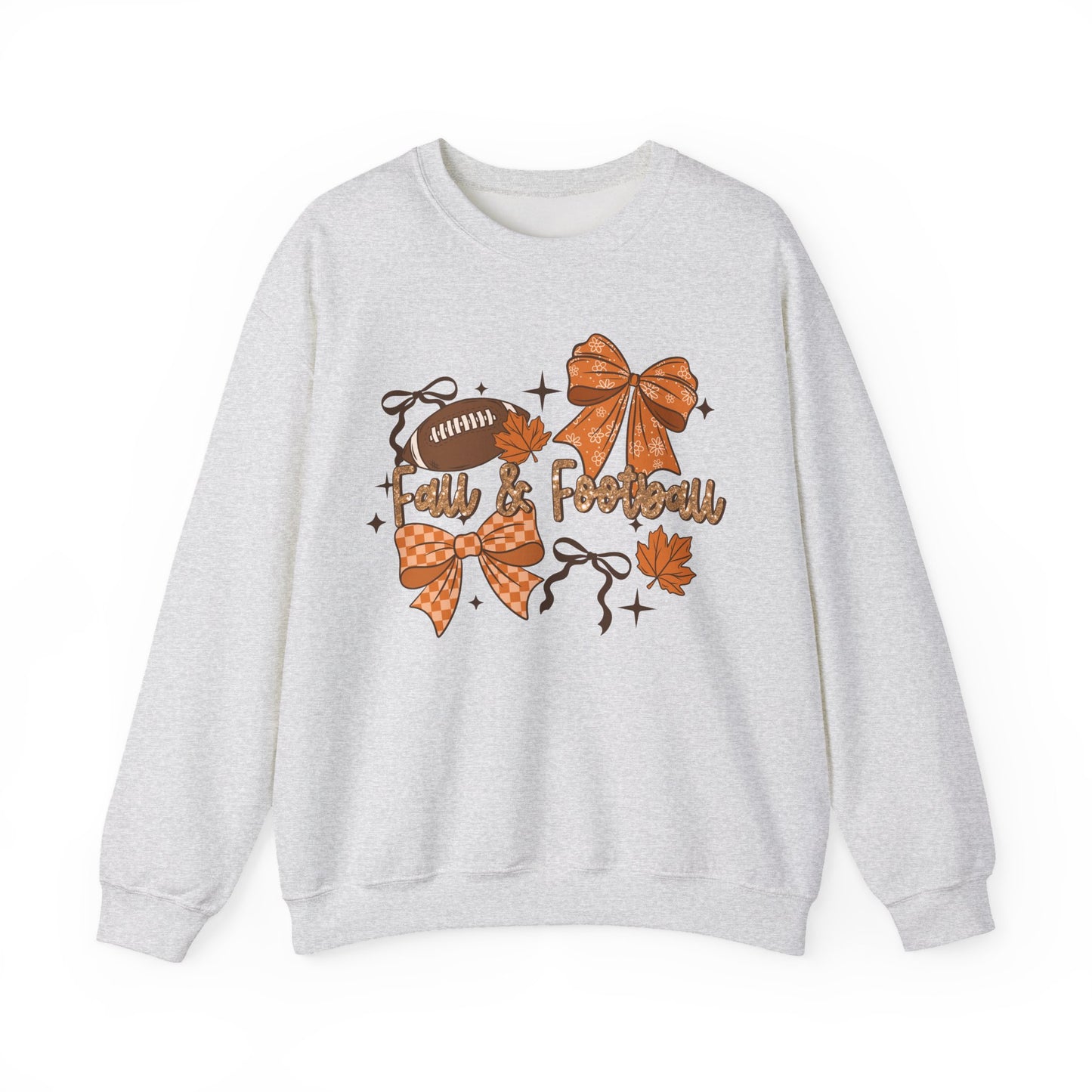 Fall and Football Bows Crewneck Sweatshirt
