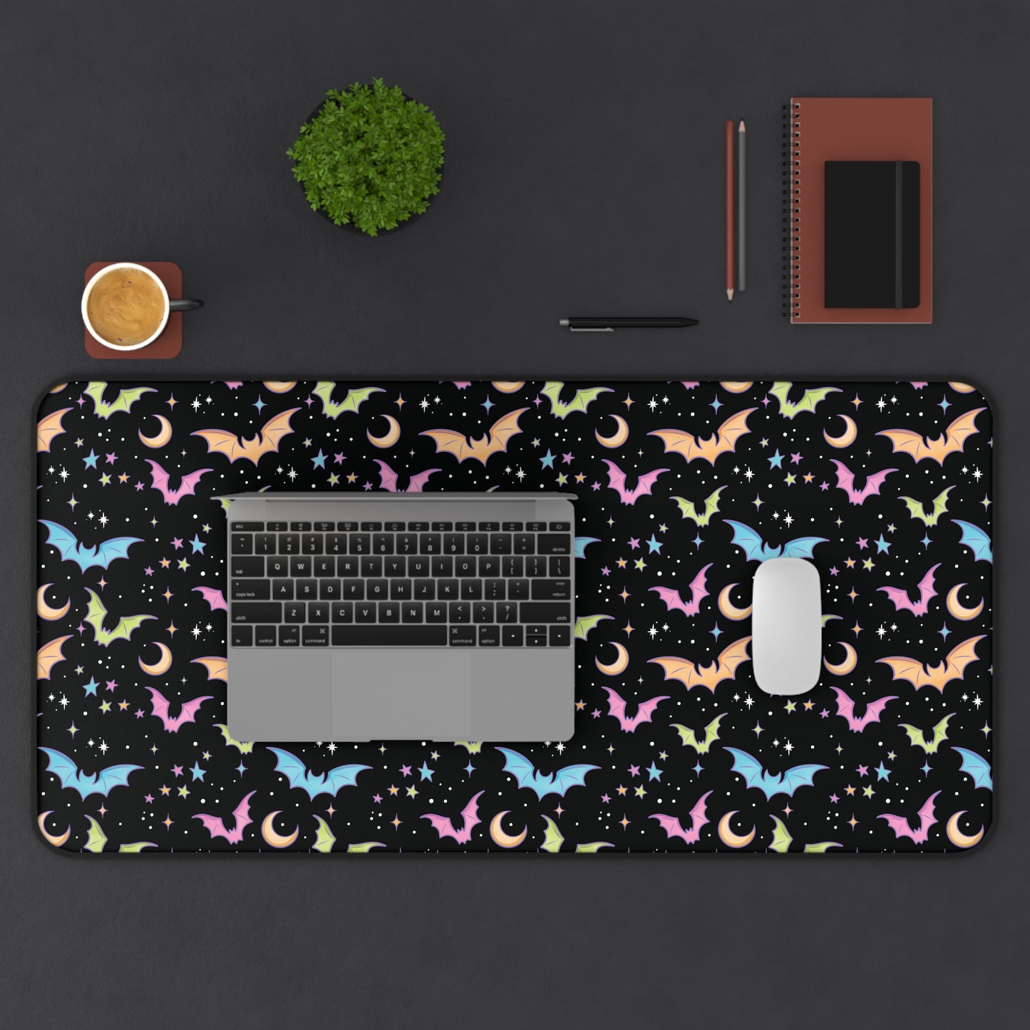 Rainbow Bats Desk Mat