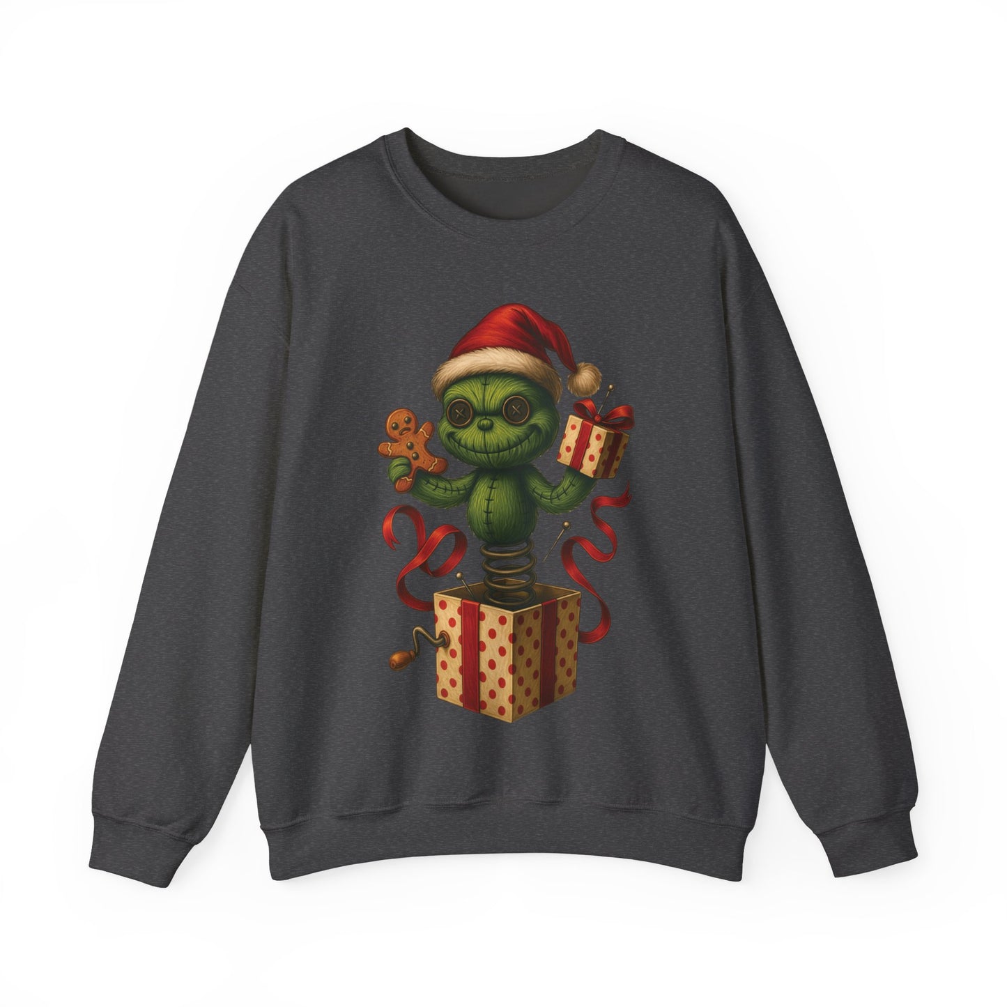 Voodoo Jack in the Box Crewneck Sweatshirt, Christmas Sweatshirt, Unisex Pullover, Gift for Friends