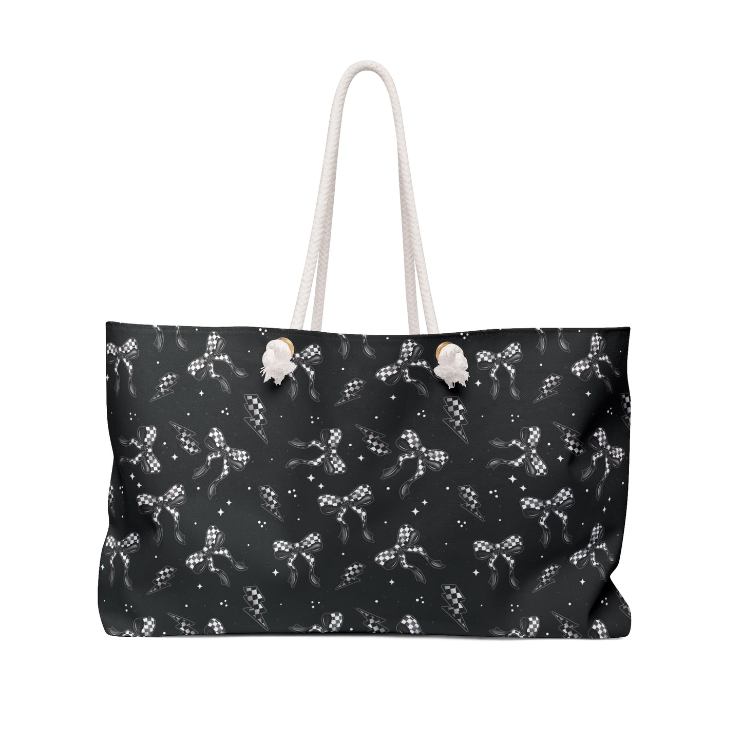 Checker Bows Weekender Bag - Eco-Friendly Travel Tote