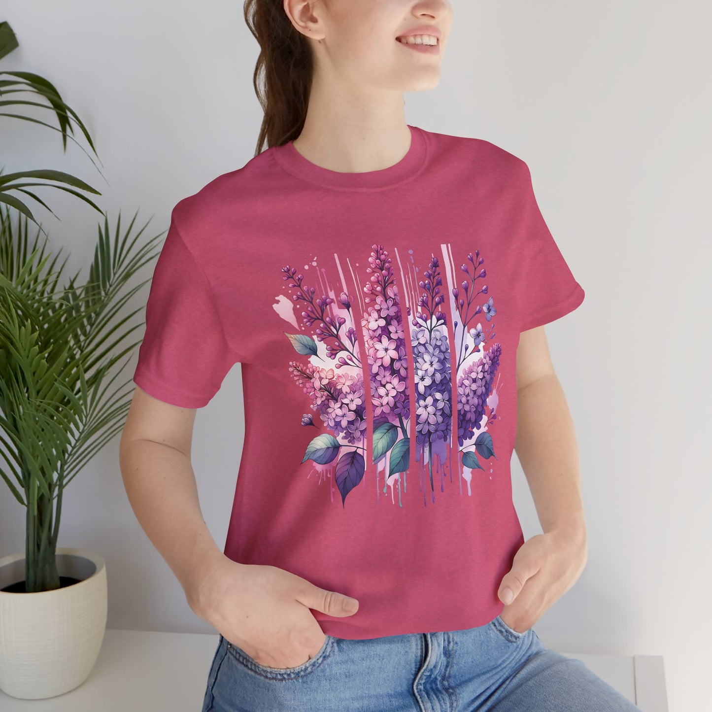 Lilacs Watercolor Brushstoke Bella Canvas Tee