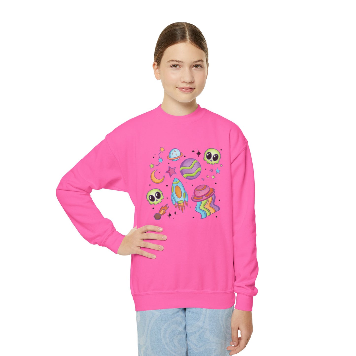 Rainbow Space Collage Crewneck Sweatshirt