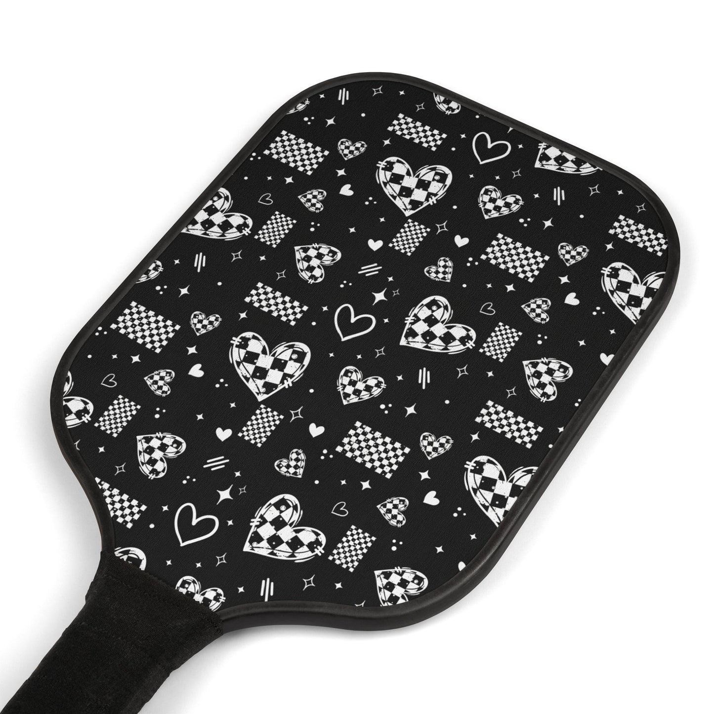 Checker Hearts Pickleball Paddle Set with Balls