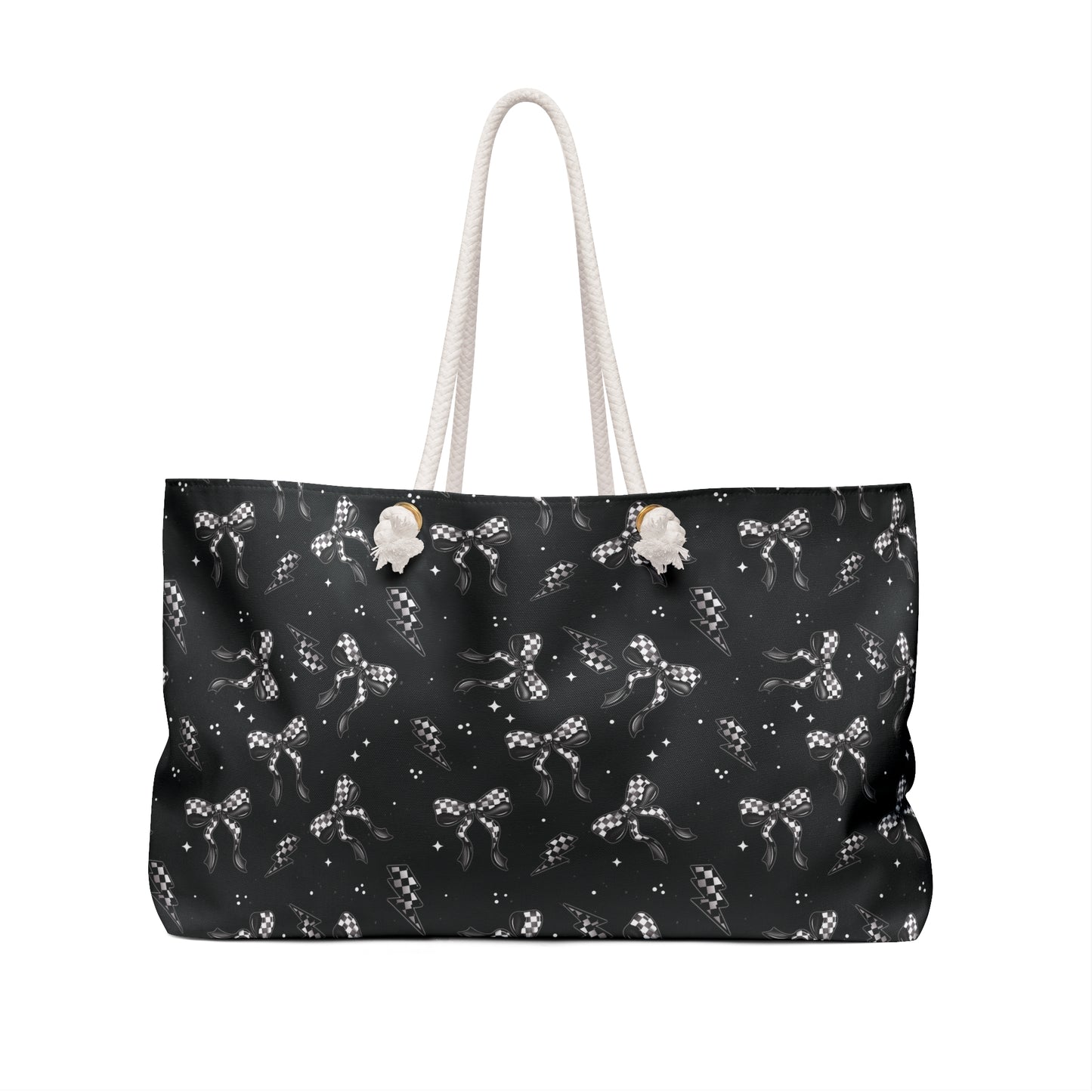 Checker Bows Weekender Bag - Eco-Friendly Travel Tote