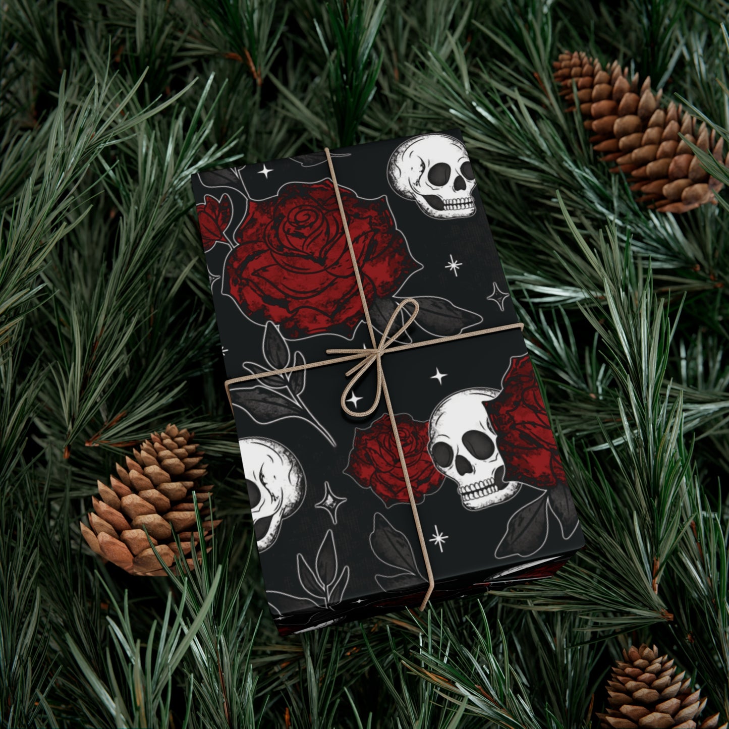 Skull and Roses Gift Wrap Papers