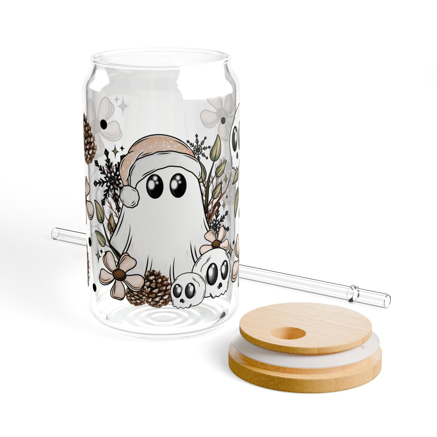 White Ghostie Sipper Glass, 16oz
