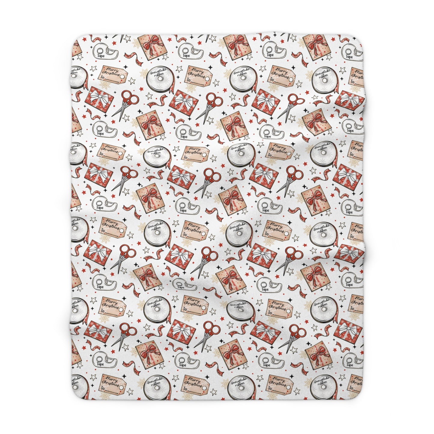 Wrapping Paper Sherpa Fleece Blanket