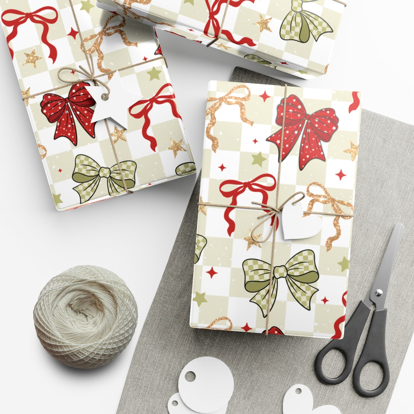 Christmas Bows Gift Wrap Papers