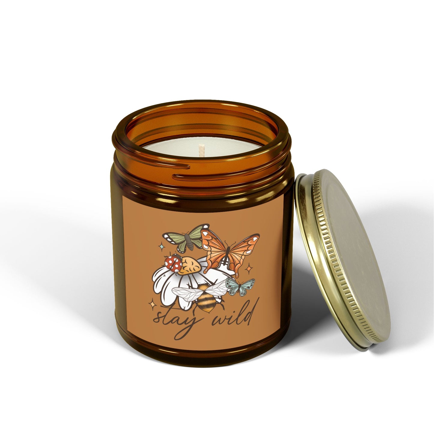Stay Wild Scented Candle – Coconut Apricot Wax (9oz)