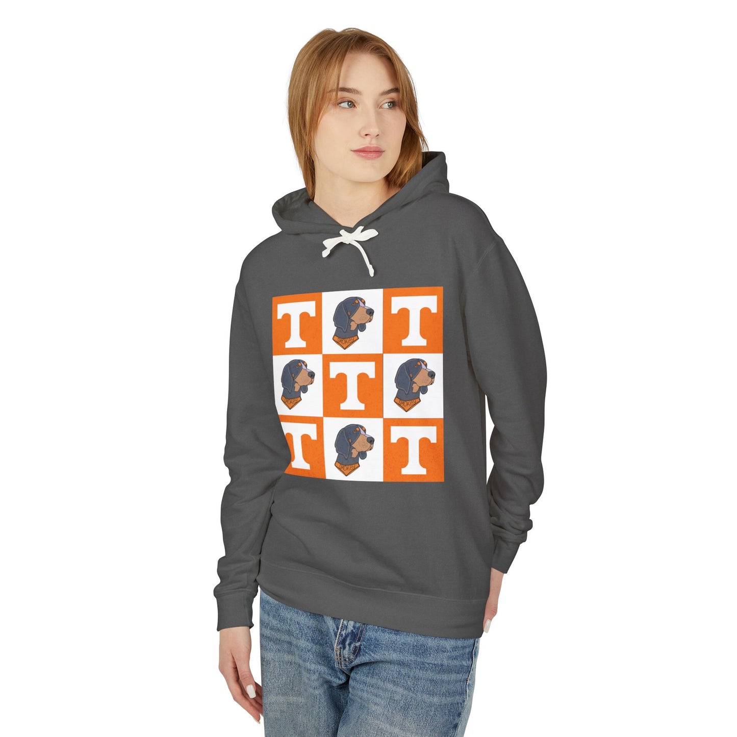 Unisex Lightweight Hooded Sweatshirt - Retro Dog Print