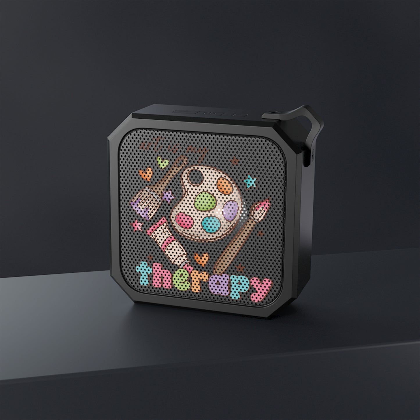 Outdoor Waterproof Bluetooth Speaker - "Art is my Therapy" Design