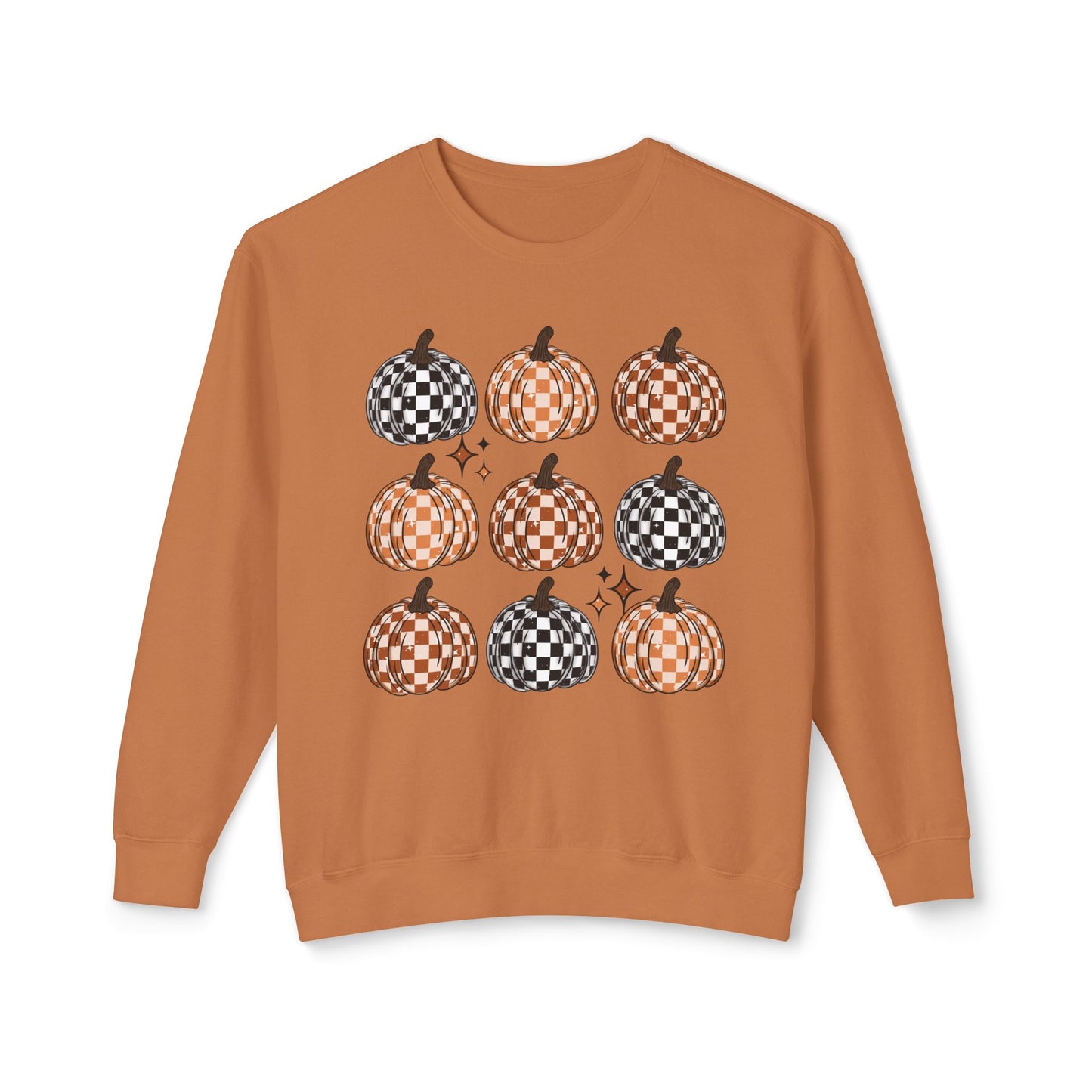 Checkered Pumpkins Lightweight Crewneck