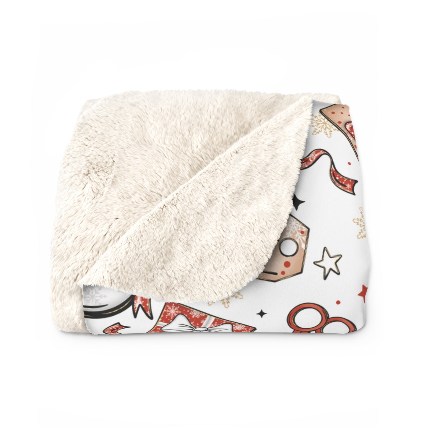 Wrapping Paper Sherpa Fleece Blanket