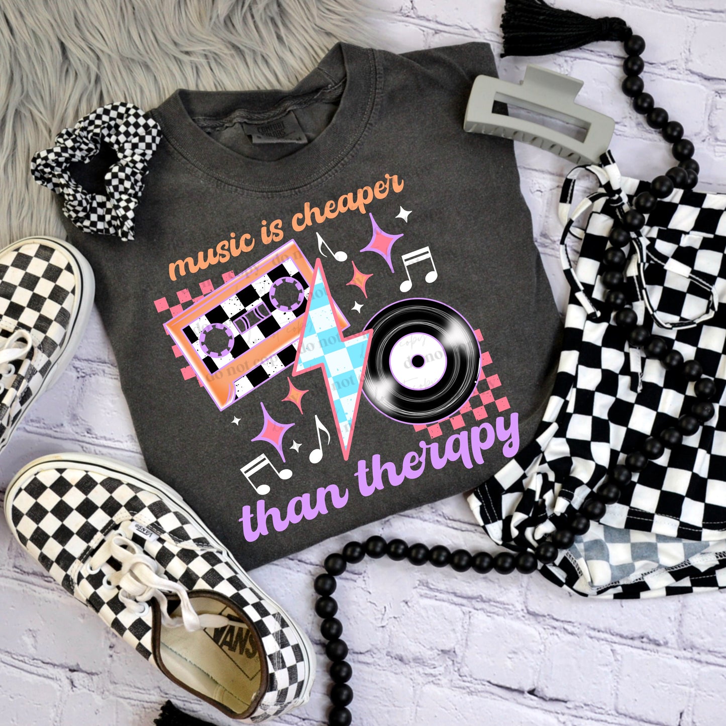 Music is Cheaper (White) Design Only