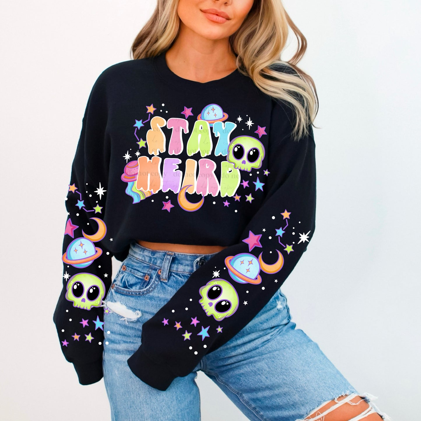 Stay Weird White Accent Design Only