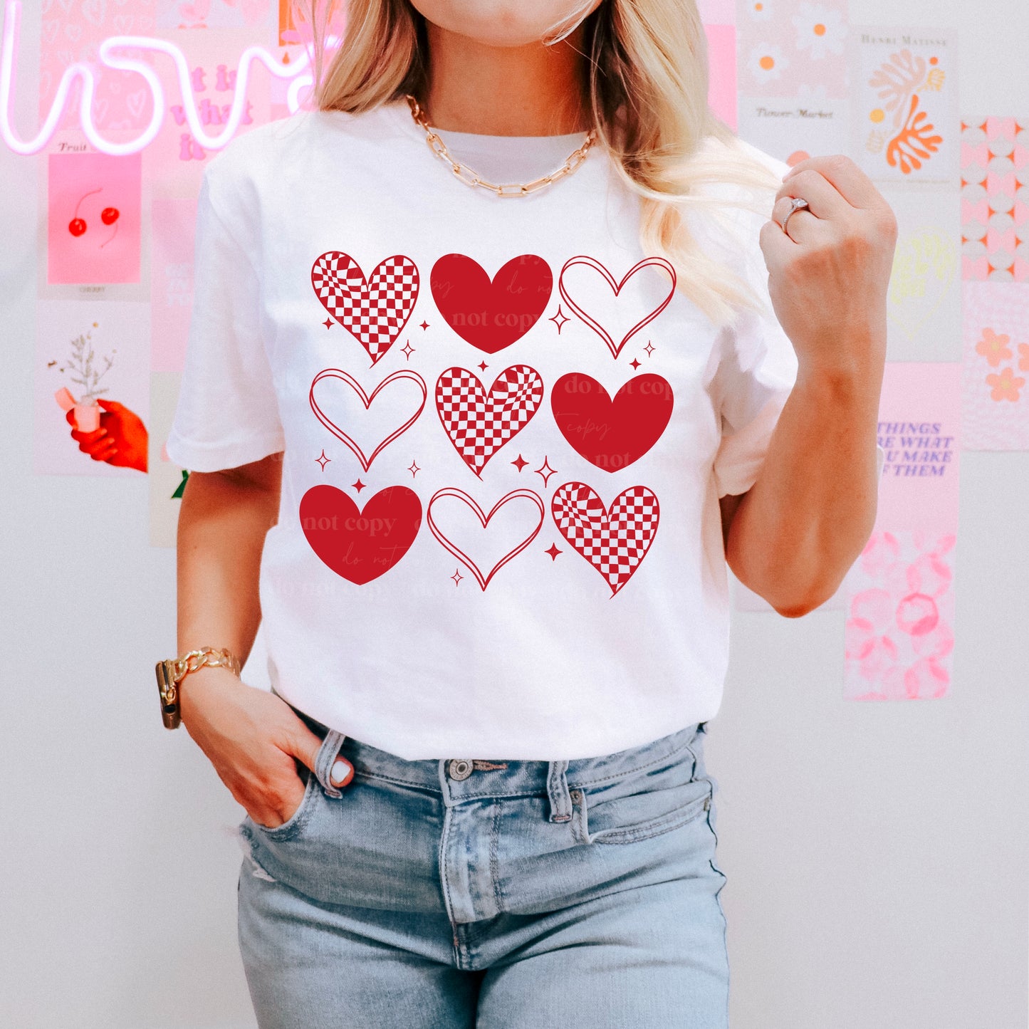 Red Heart Grid Design Only