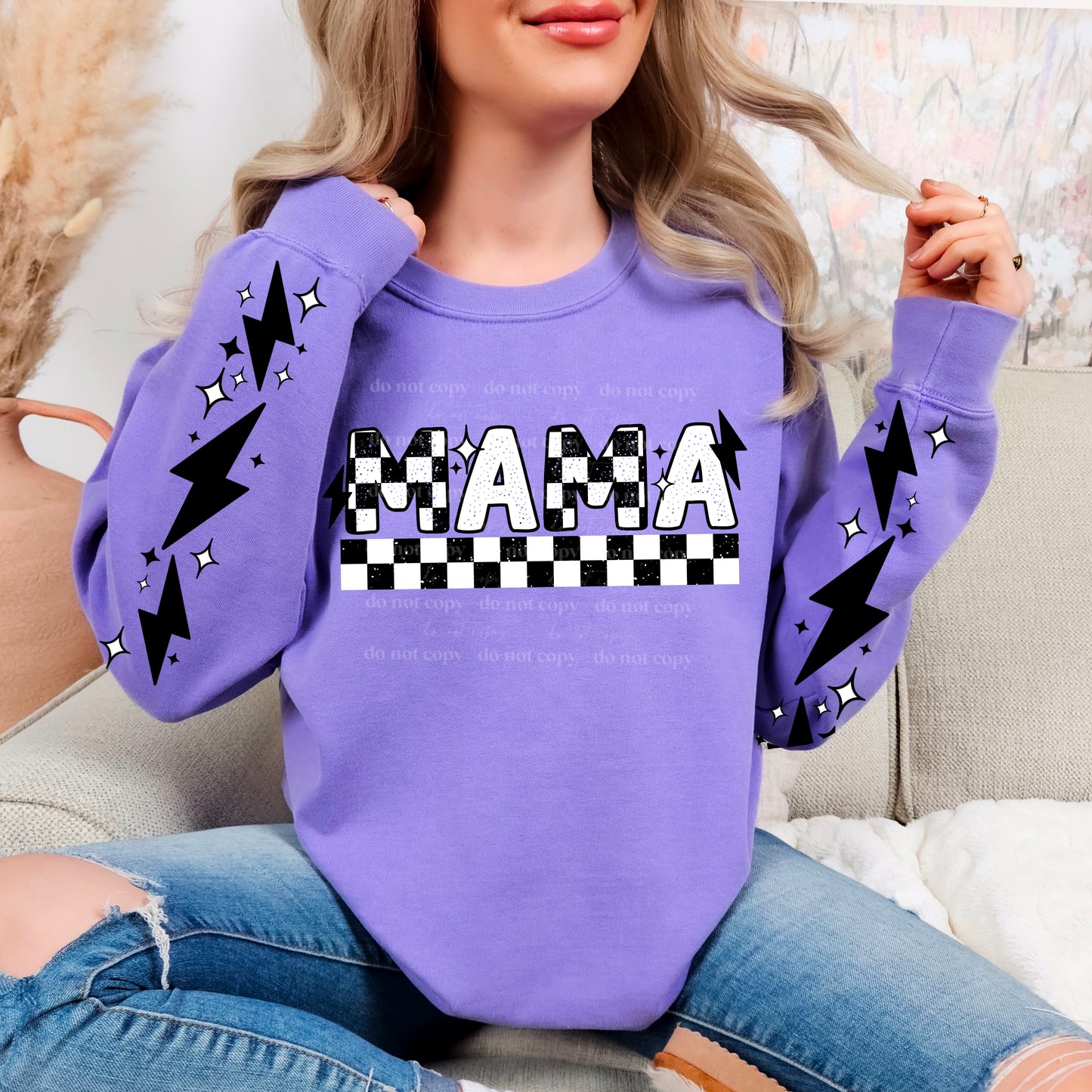 Mama Checker Black & White Design Only