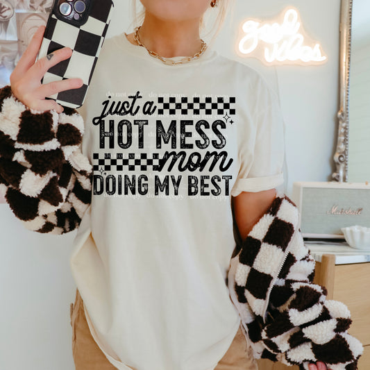 Hot Mess Mom (Black) Design Only