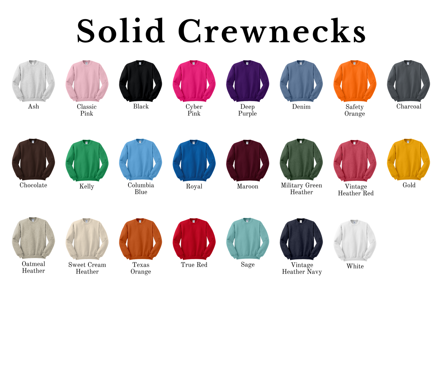 ~Solid Color Crewneck/Hoodies/Tees~