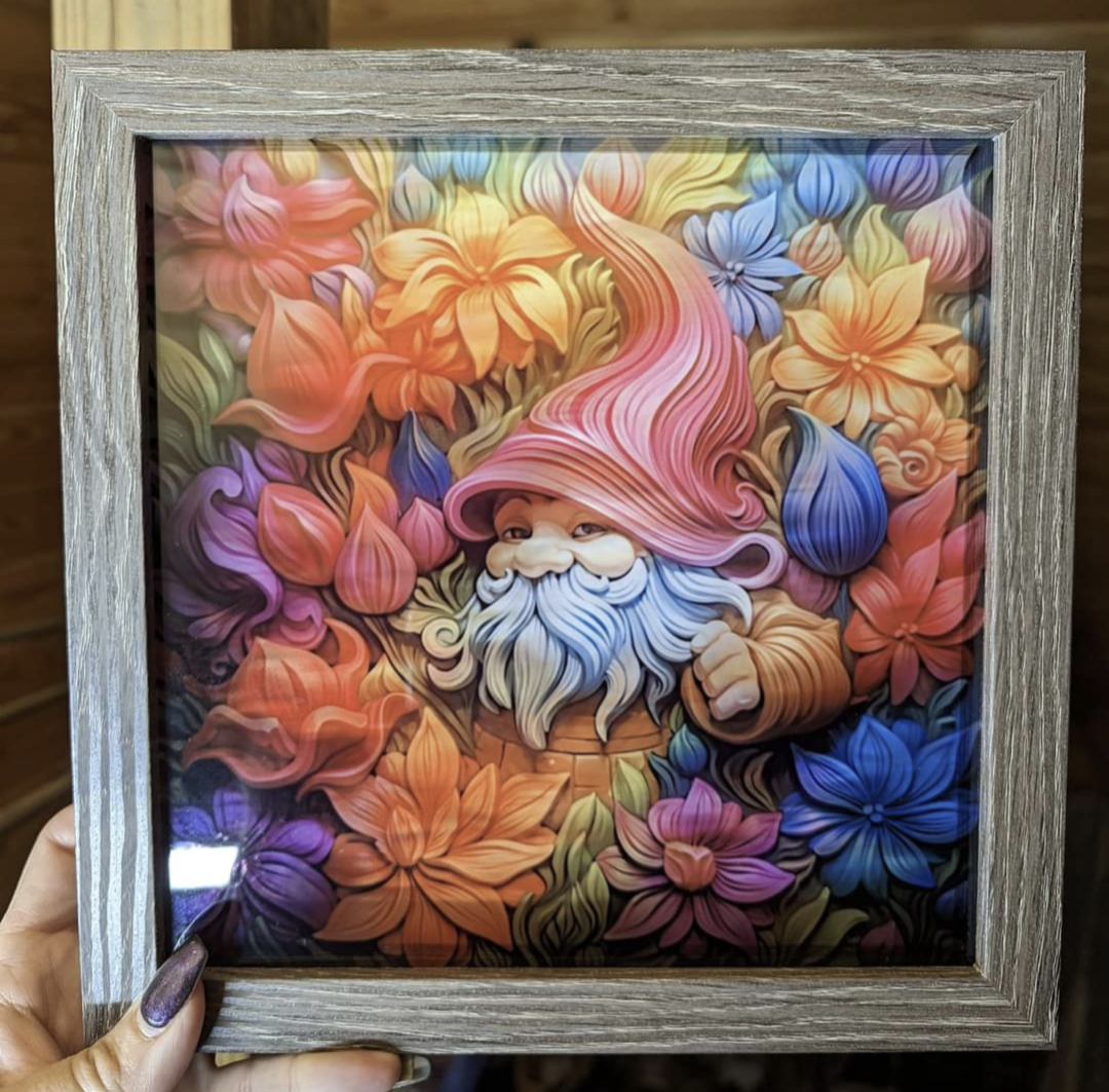 Colorful Gnome Shadow Box