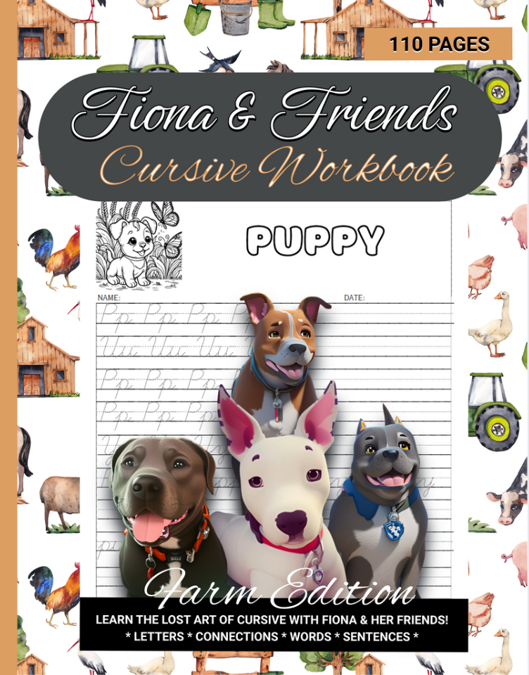 Fiona and Friends Cursive Workbook: Farm Edition - Printable Only