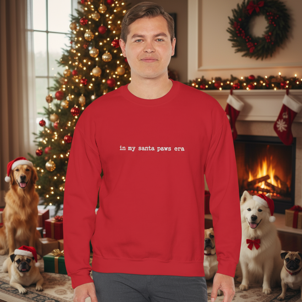 In My Santa Paws Era - Unisex Heavy Blend™ Sweatshirt, Casual Wear, Gift for Him/Her, Christmas Fashion, Everyday Comfort, Embroidery