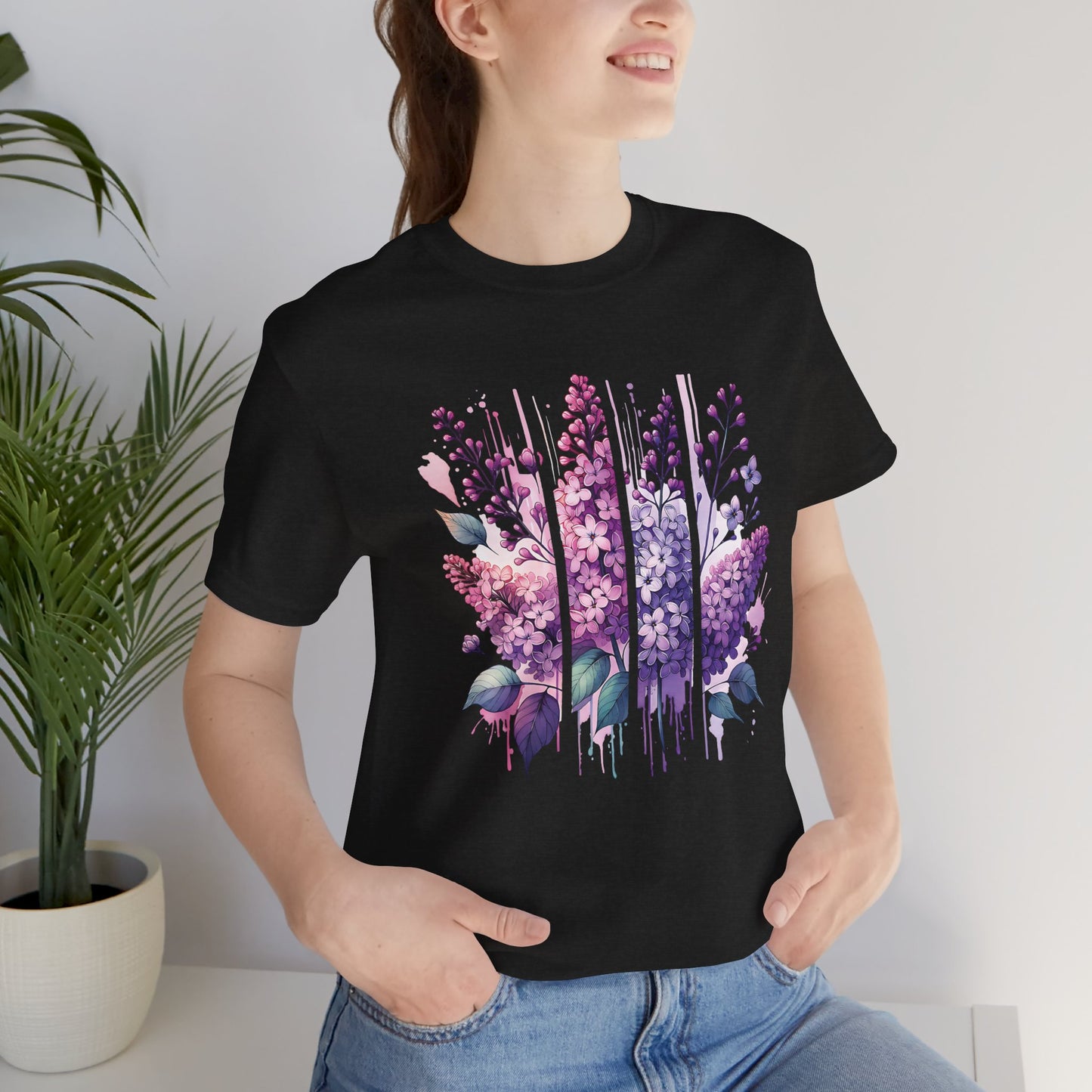 Lilacs Watercolor Brushstoke Bella Canvas Tee