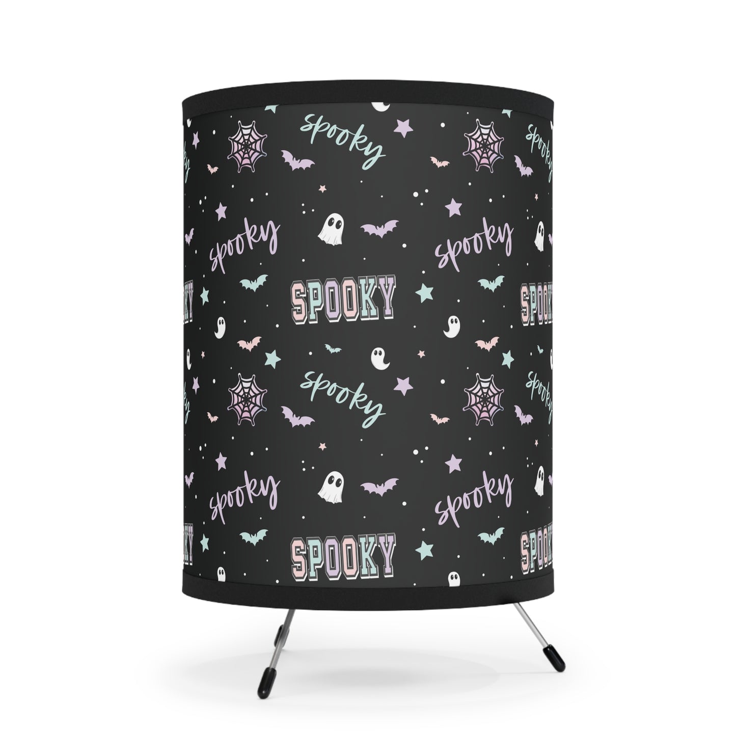 Spooky Vibes Tripod Lamp, Bohemian Decor, Home Lighting, Unique Table Lamp, Gift for Plant Lovers, Bedroom Accent Light