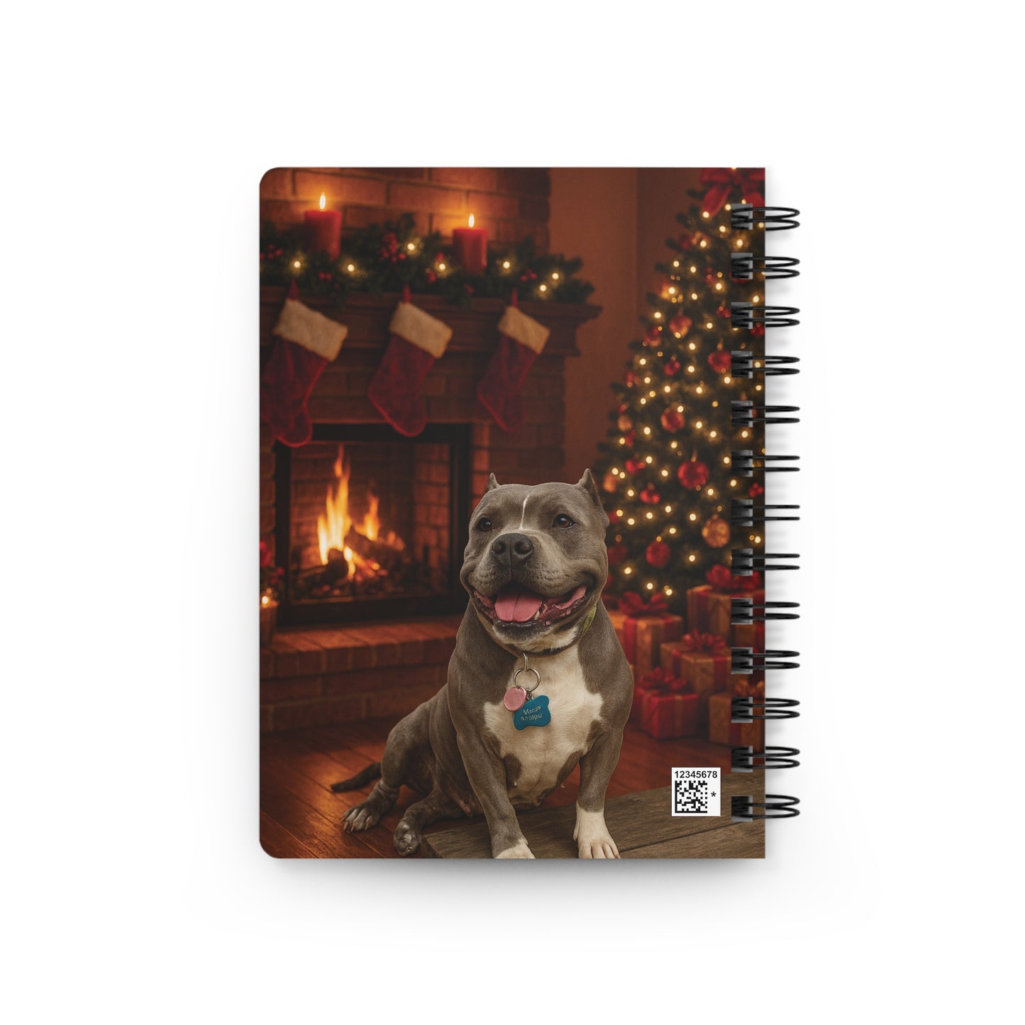 Custom Spiral Journal — Cute Winter Pattern Notebook