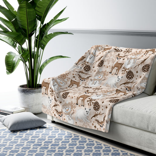 Winter Animals Sherpa Fleece Blanket