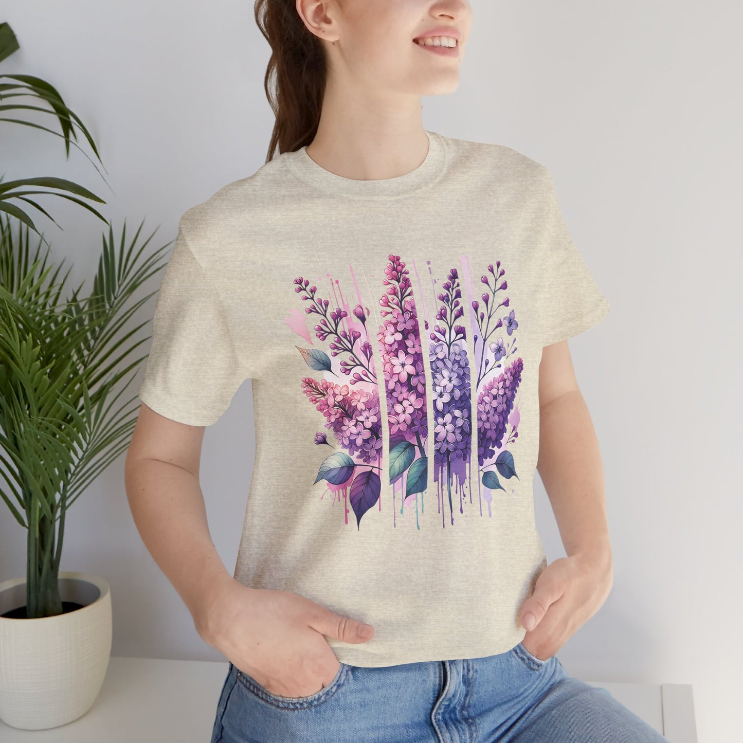 Lilacs Watercolor Brushstoke Bella Canvas Tee