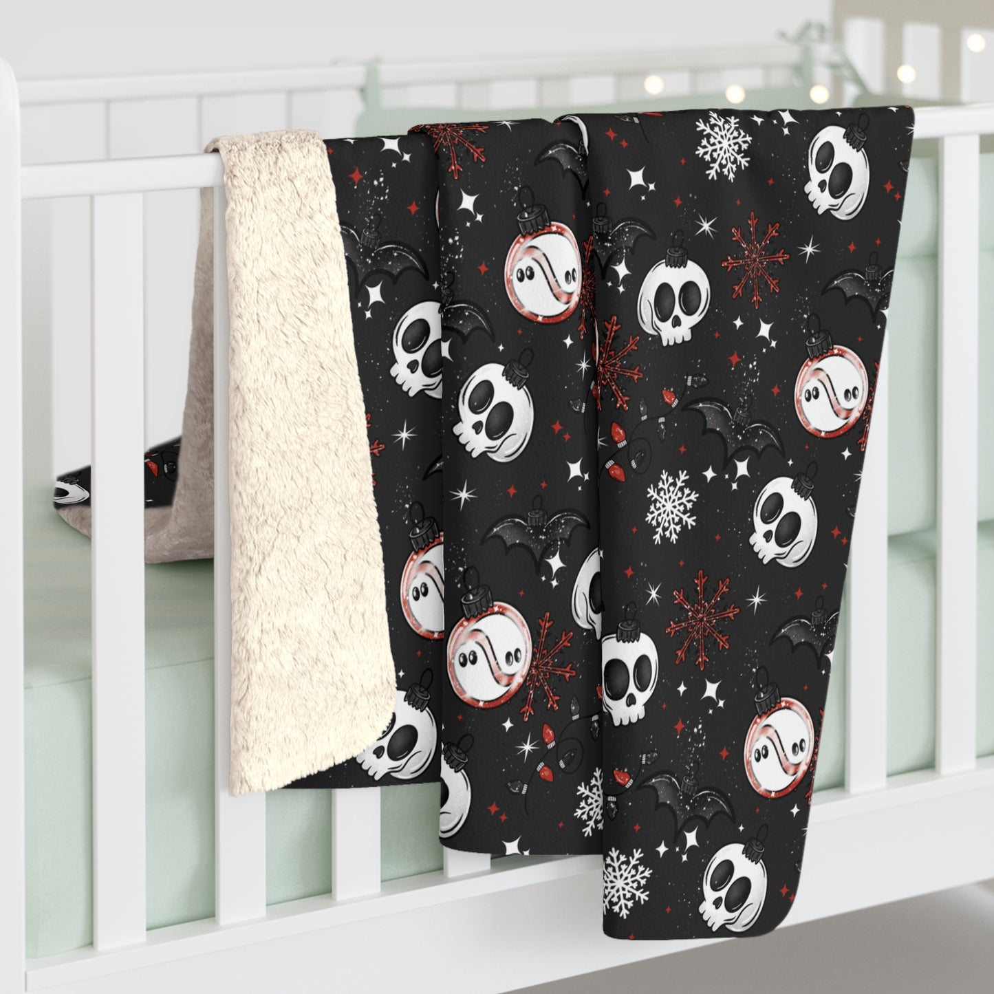 Creepmas Ornaments Sherpa Fleece Blanket