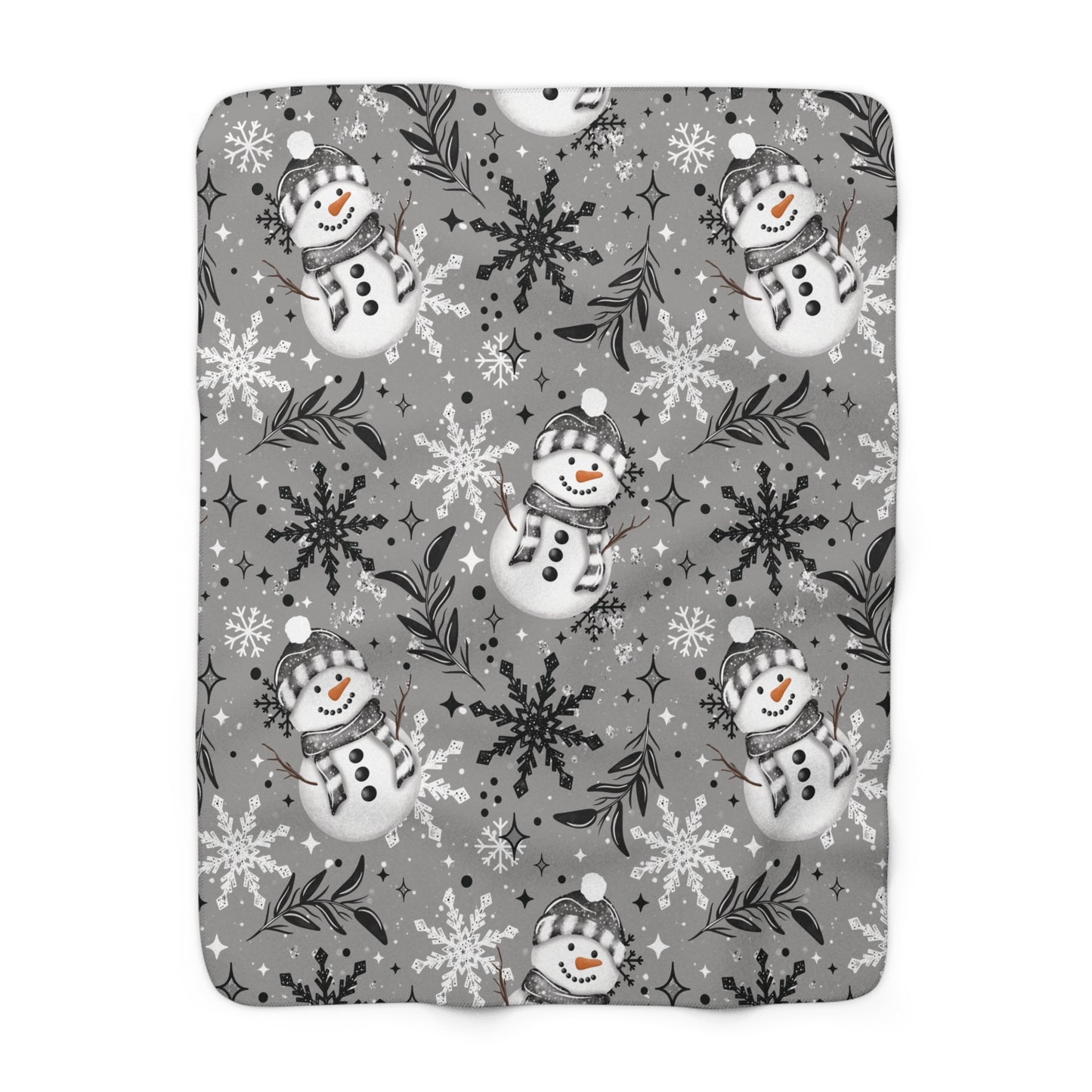 Snowman Sherpa Fleece Blanket
