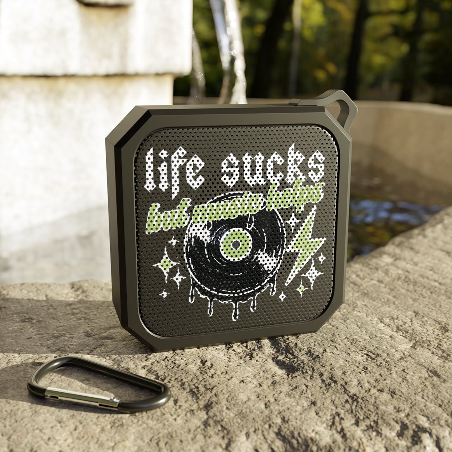 Outdoor Waterproof Bluetooth Speaker - "Music Helps" Design