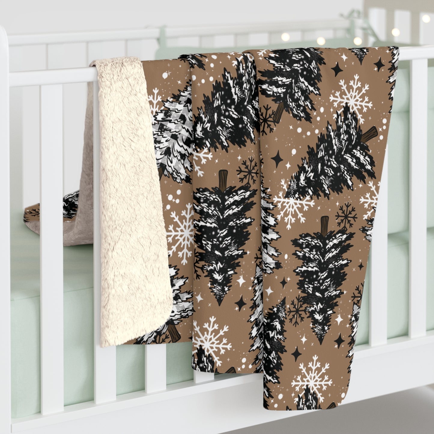 Plaid Trees Sherpa Fleece Blanket