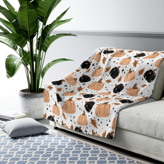 Fall Pumkins Sherpa Fleece Blanket