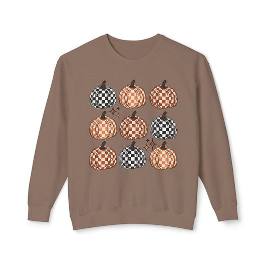 Checkered Pumpkins Lightweight Crewneck