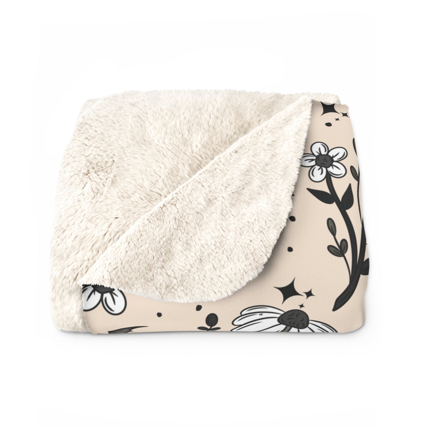 Fall Halloween Florals Sherpa Fleece Blanket
